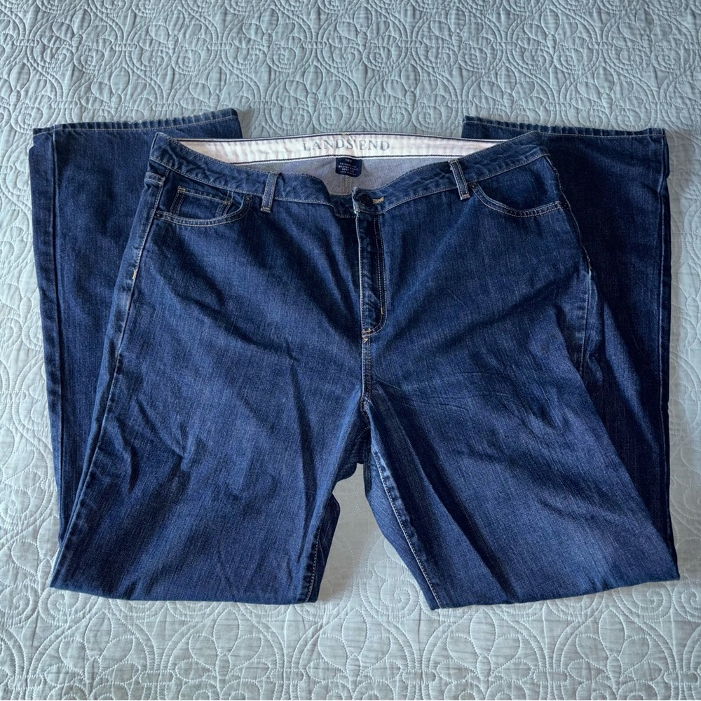 🩷Lands' End Women's Dark Blue Straight Leg Jeans